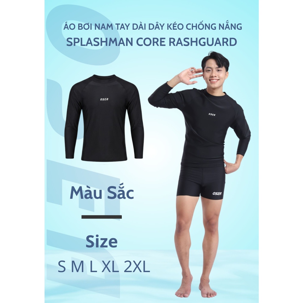 Áo bơi nam tay dài chống nắng Splashman Core Rashguard