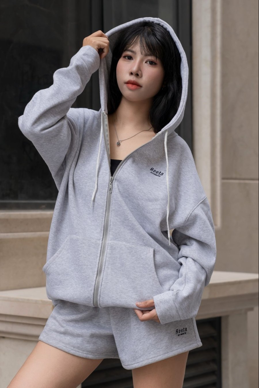 Áo khoác nỉ lông cáo Reeta A043