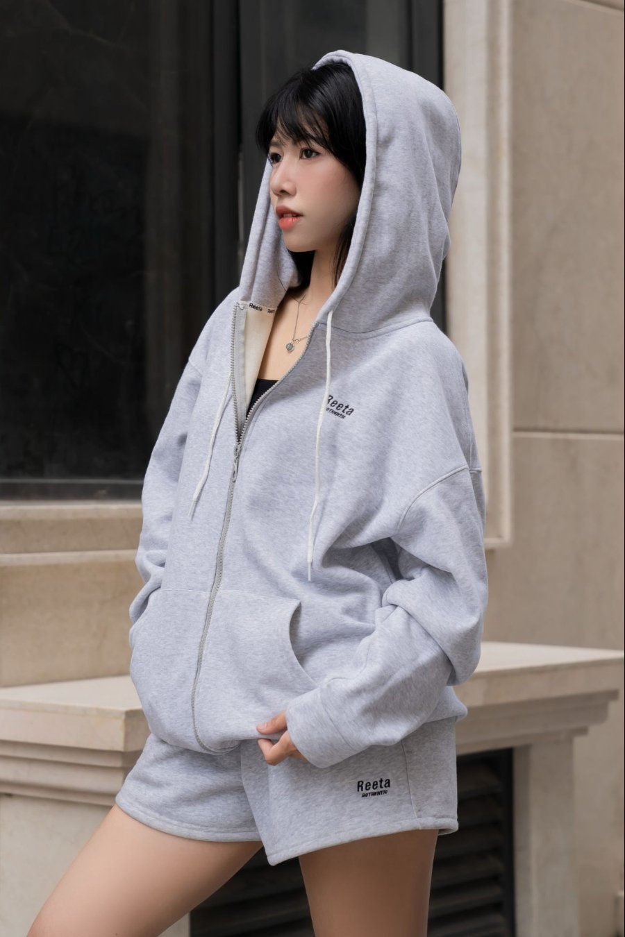 Áo khoác nỉ lông cáo Reeta A043
