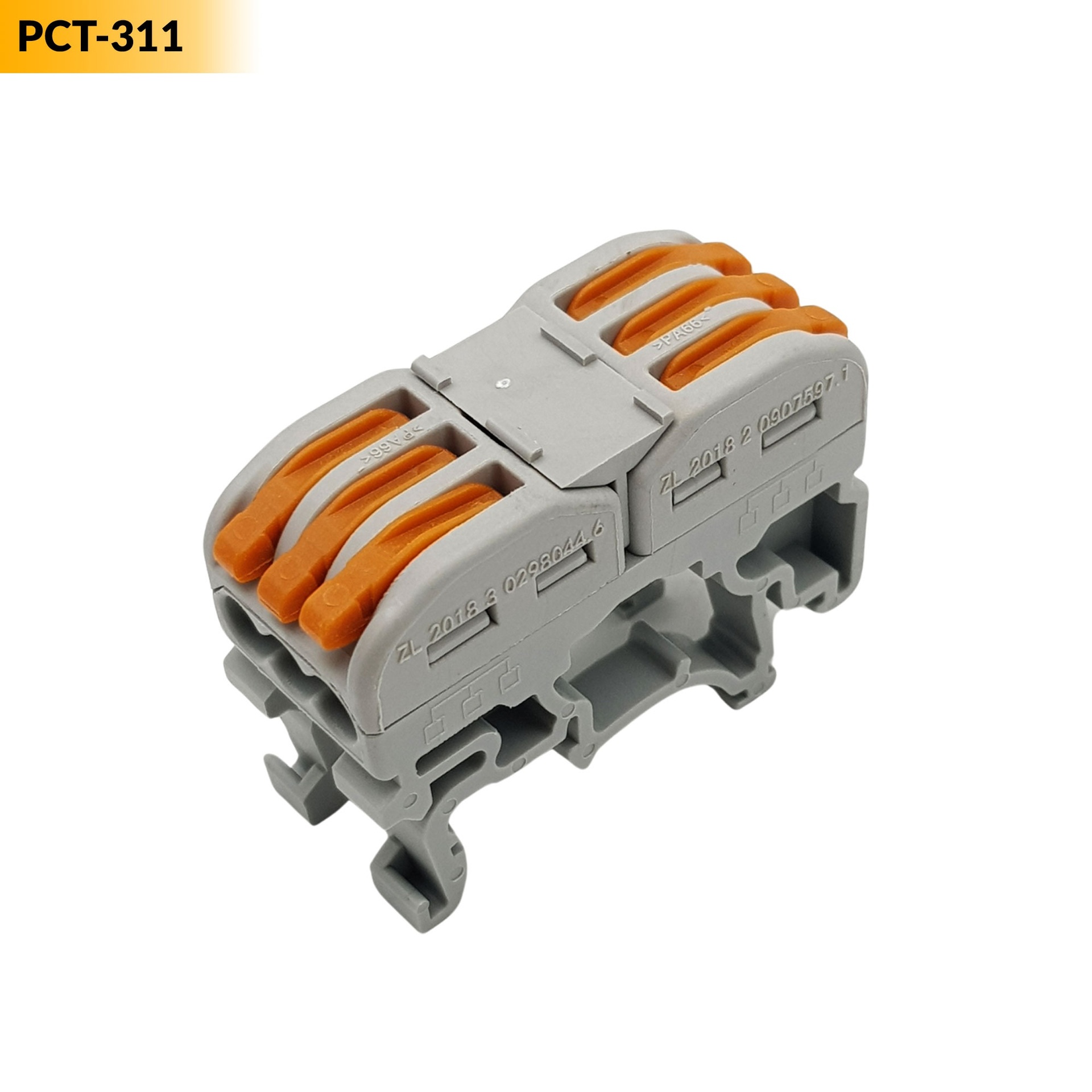 Đầu nối nhanh dây điện gắn ray 2 đầu riêng biệt PCT-311