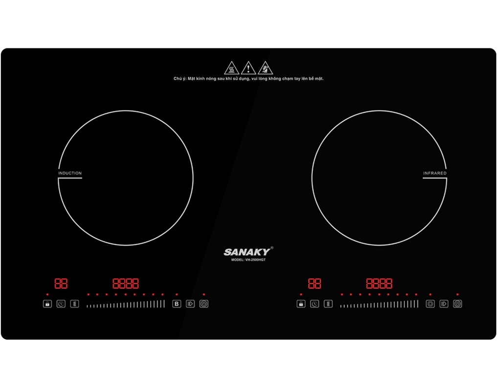 Bếp Đôi Điện Từ Và Hồng Ngoại Sanaky VH-2500HGT
