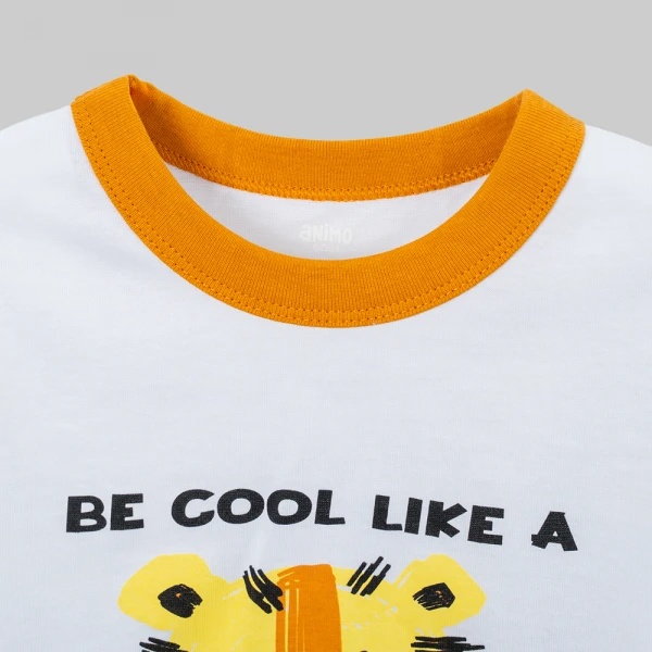 Bộ bé trai ngắn Animo Easy FW26 VD0826037 (1Y-4Y,Trắng-Vàng)