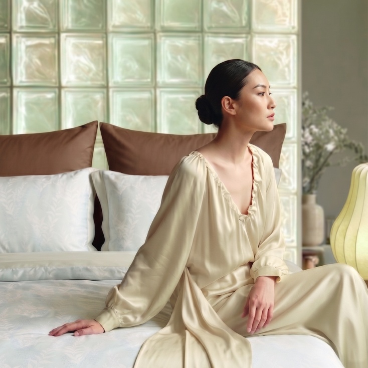 Bộ ga chun Amando Wellness Tencel Luxe Họa Tiết 4CT - Tencel 60S tinh tế