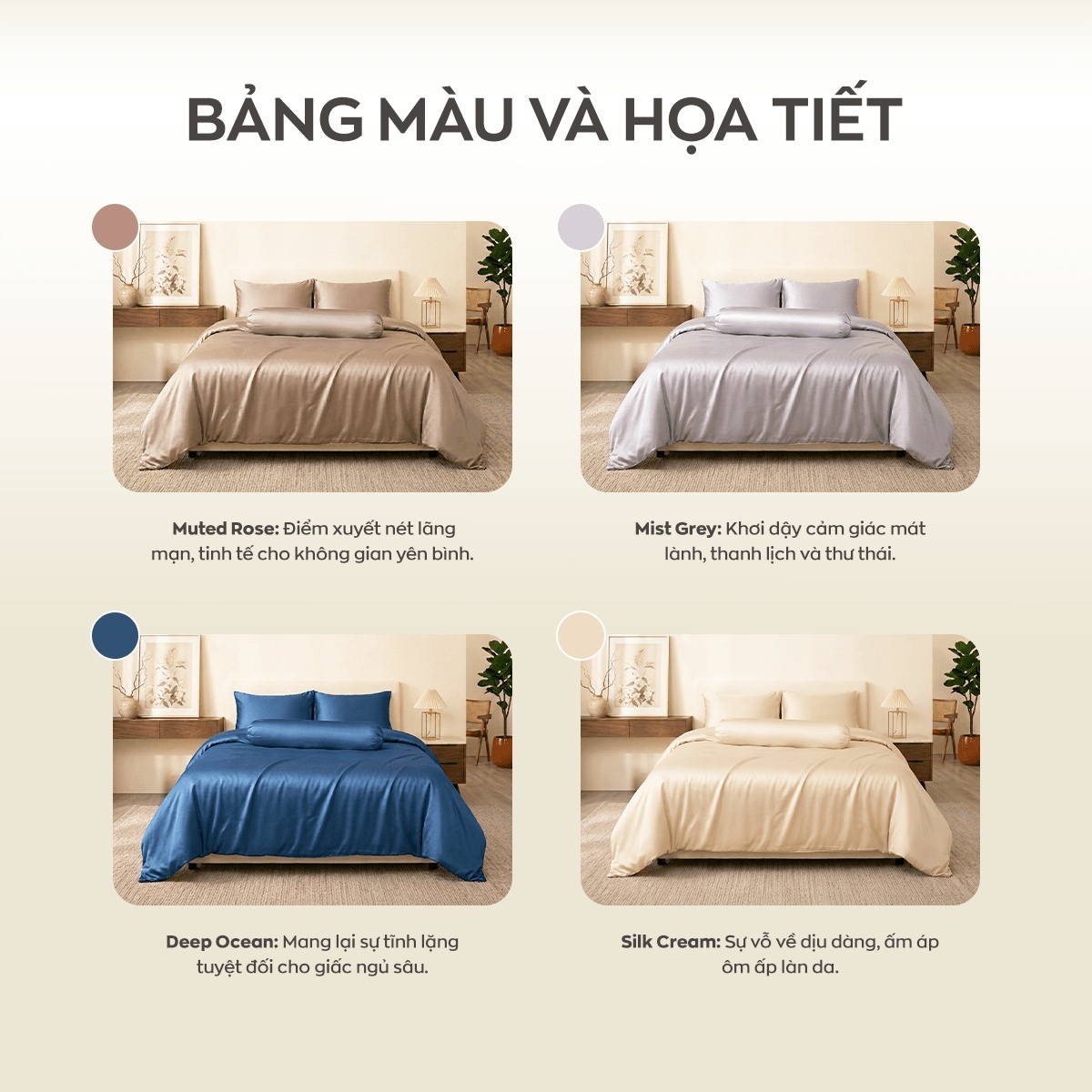 Bộ ga chun Amando Wellness Tencel Luxe Họa Tiết 4CT - Tencel 60S tinh tế