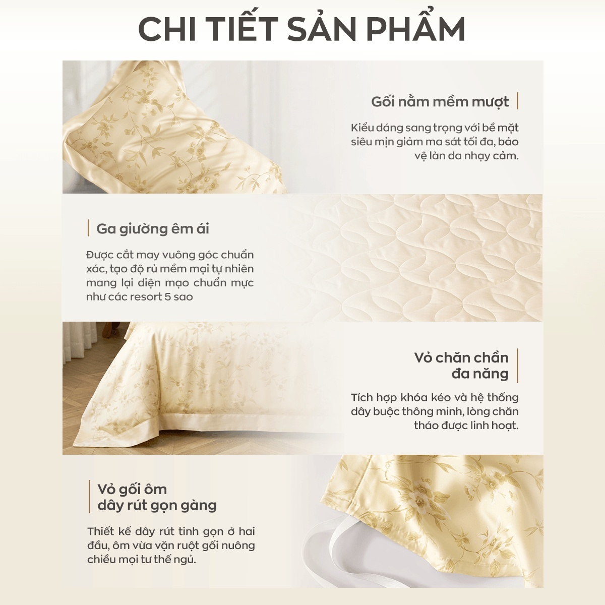 Bộ ga chun Amando Wellness Tencel Luxe Họa Tiết 4CT - Tencel 60S tinh tế
