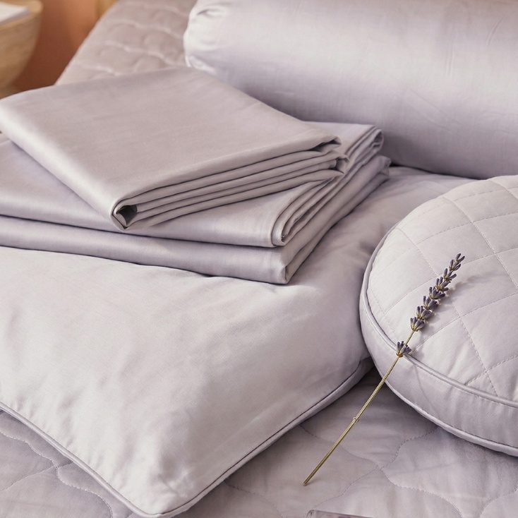 Bộ ga chun chần + chăn chần 5 món Amando Wellness Tencel Luxe, mềm mại, mịn mướt, thoáng mát vượt trội