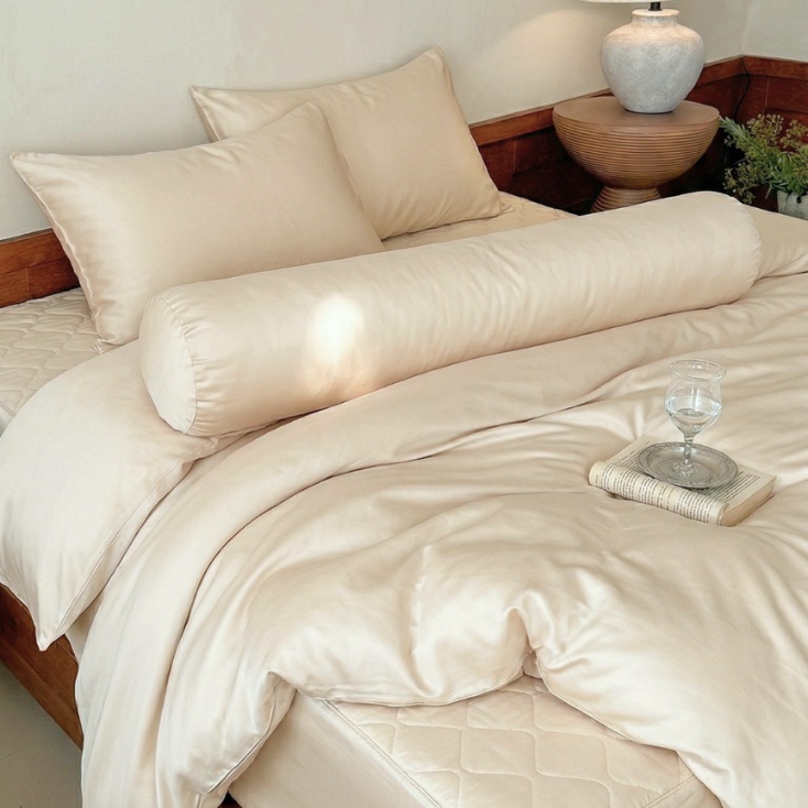 Bộ ga chun chần + chăn chần 5 món Amando Wellness Tencel Luxe, mềm mại, mịn mướt, thoáng mát vượt trội
