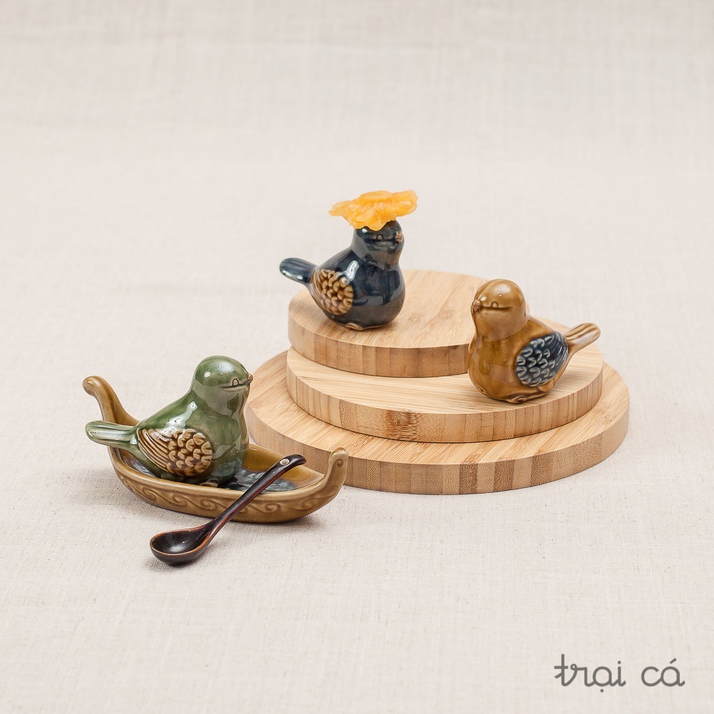 Bộ quà tặng đôi Chim - gốm Hiên Vân