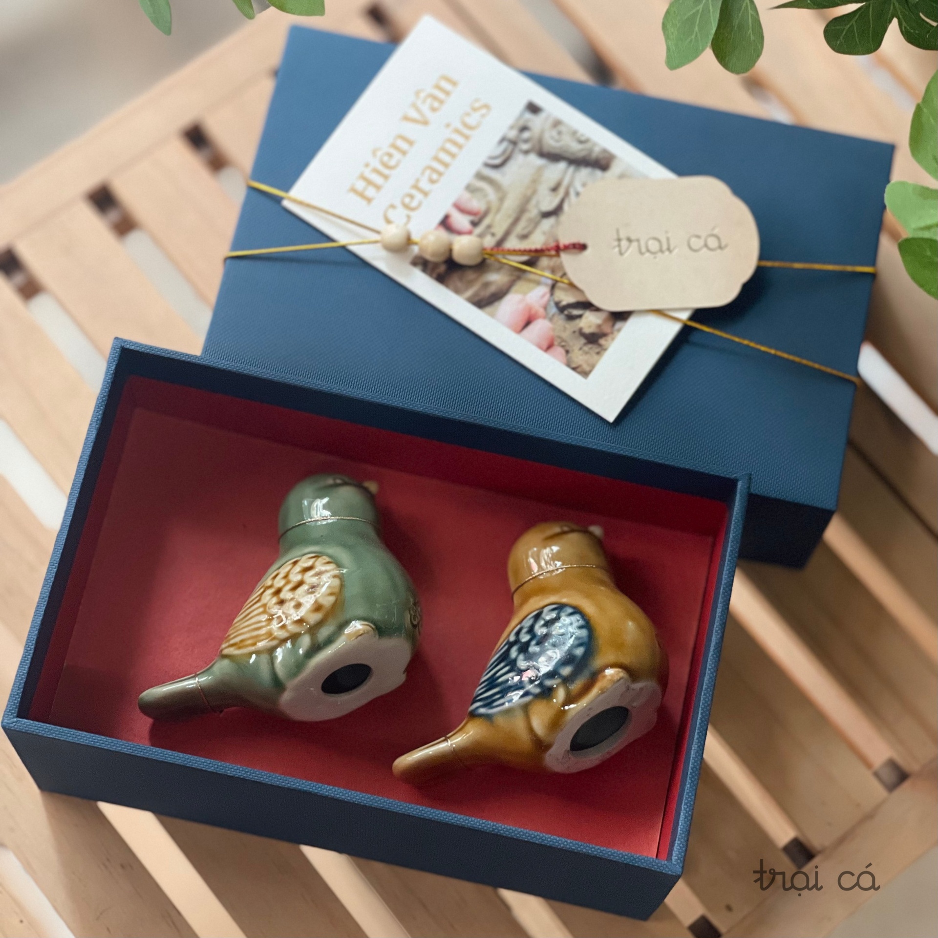 Bộ quà tặng đôi Chim - gốm Hiên Vân