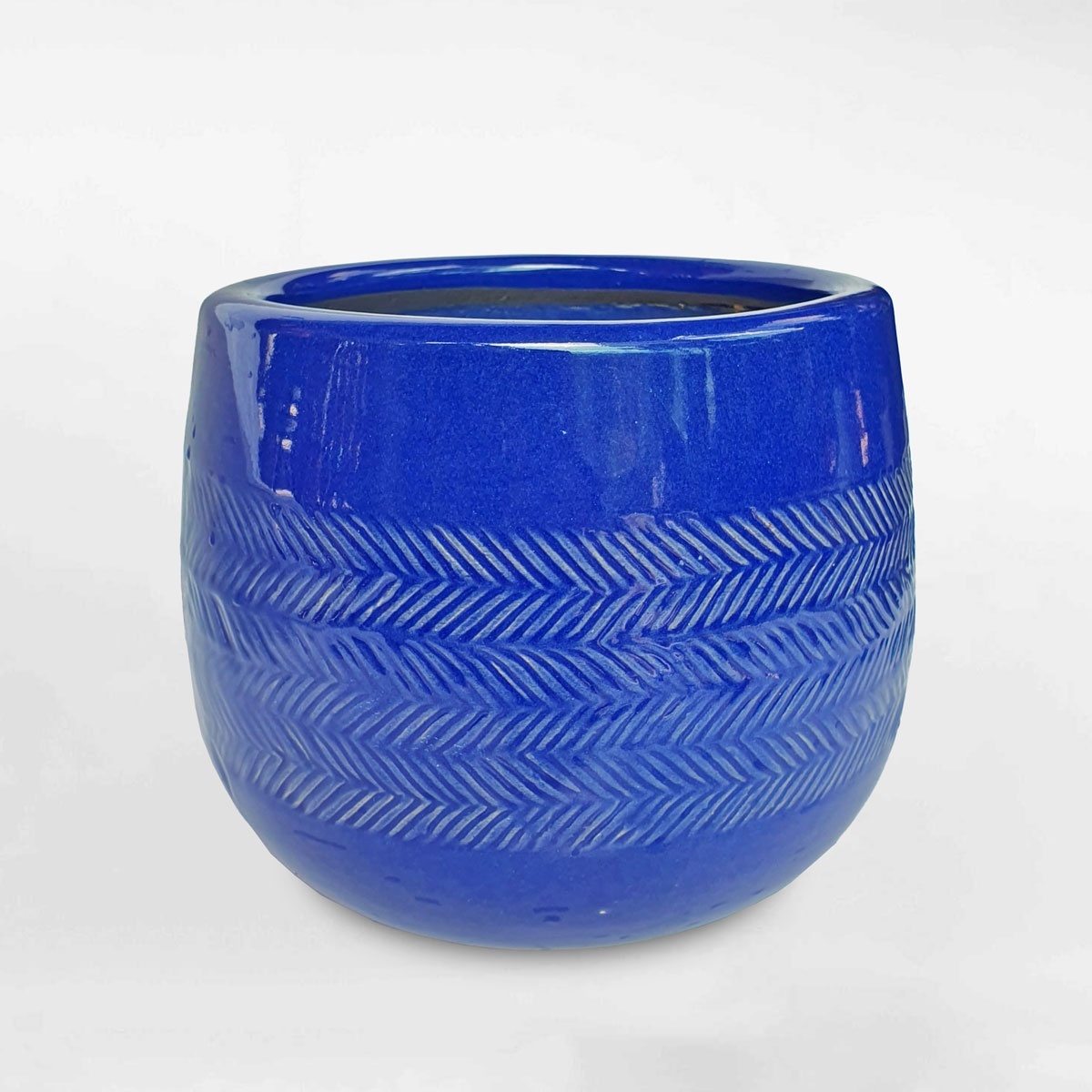 Chậu gốm sứ họa tiết thổ cẩm 16×14-20x18cm GOSU043