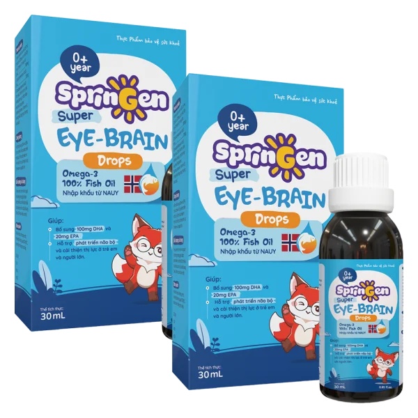 Combo 2 Thực phẩm bảo vệ sức khỏe SprinGen Super Eye - Brain Drops