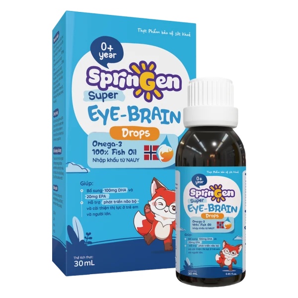 Combo 2 Thực phẩm bảo vệ sức khỏe SprinGen Super Eye - Brain Drops
