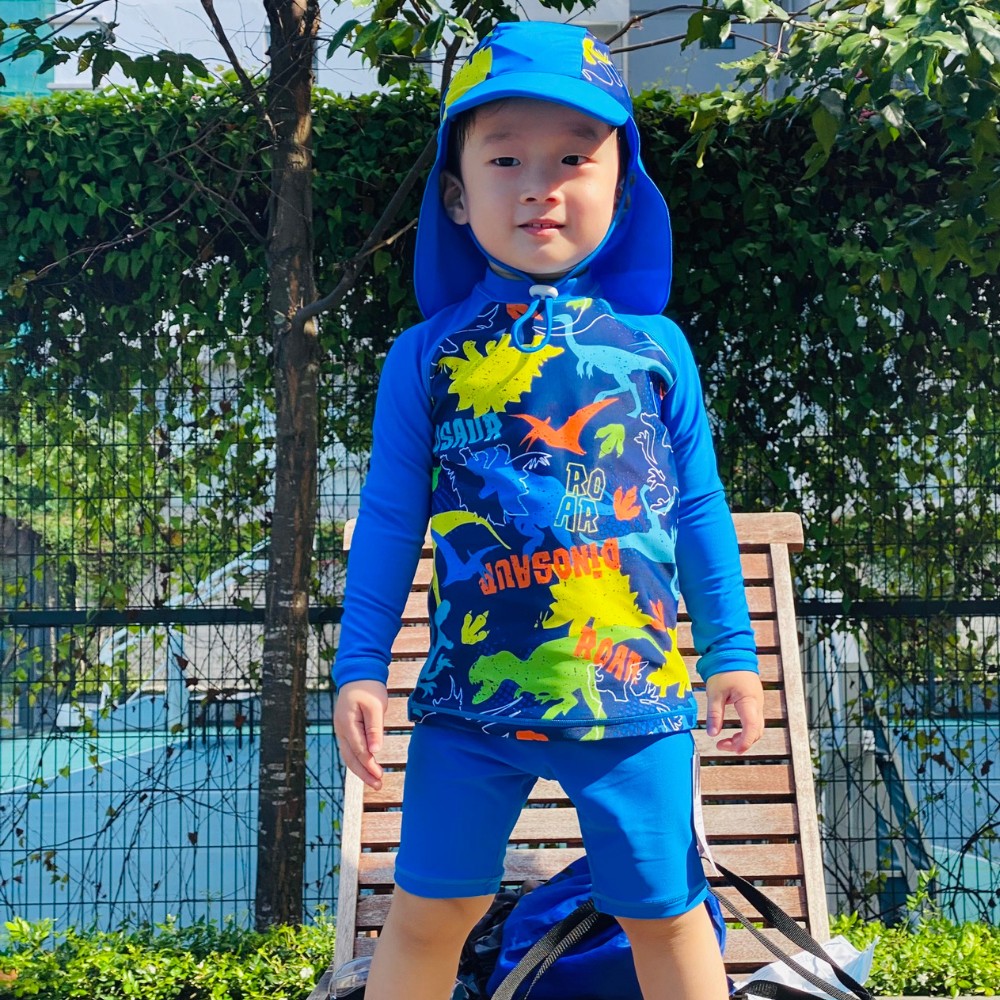 Đồ bơi chống nắng bé trai (Không kèm nón) - Blue Sea UV Protection Boy Set