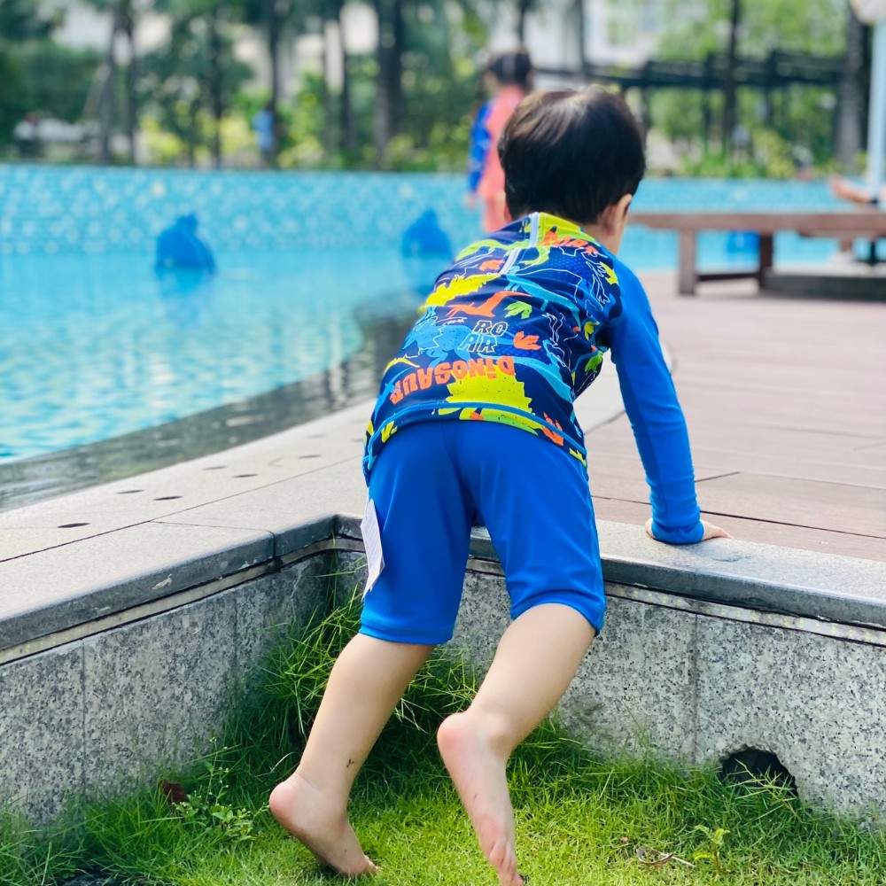 Đồ bơi chống nắng bé trai (Không kèm nón) - Blue Sea UV Protection Boy Set