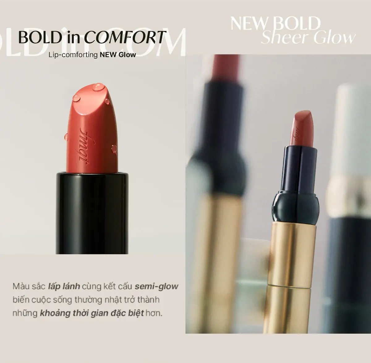 [FMGT] Son Thỏi Căng Bóng Tự Nhiên New Bold Sheer Glow Lipstick 3.5g
