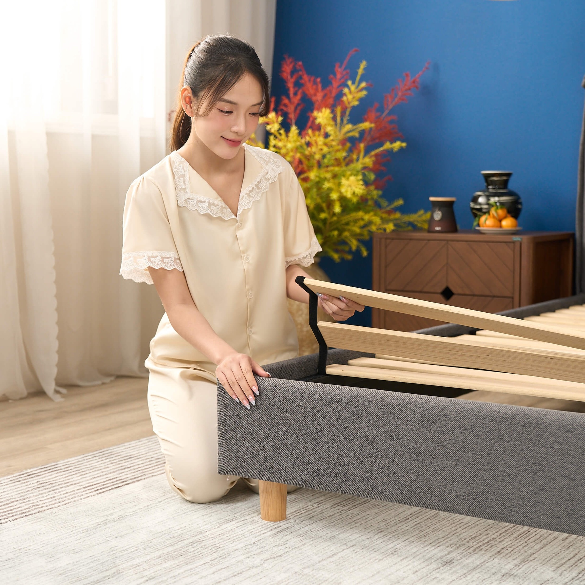 Giường bọc nệm Amando Nest