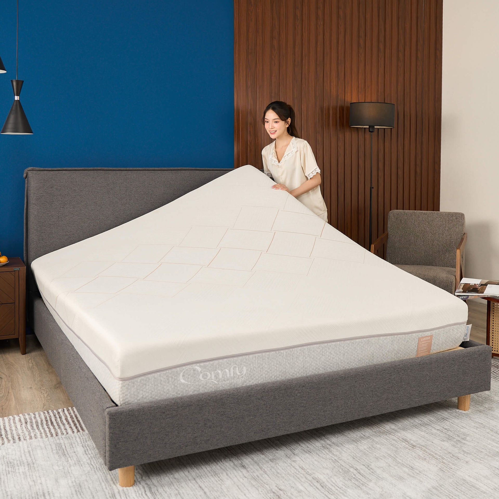 Giường bọc nệm Amando Nest
