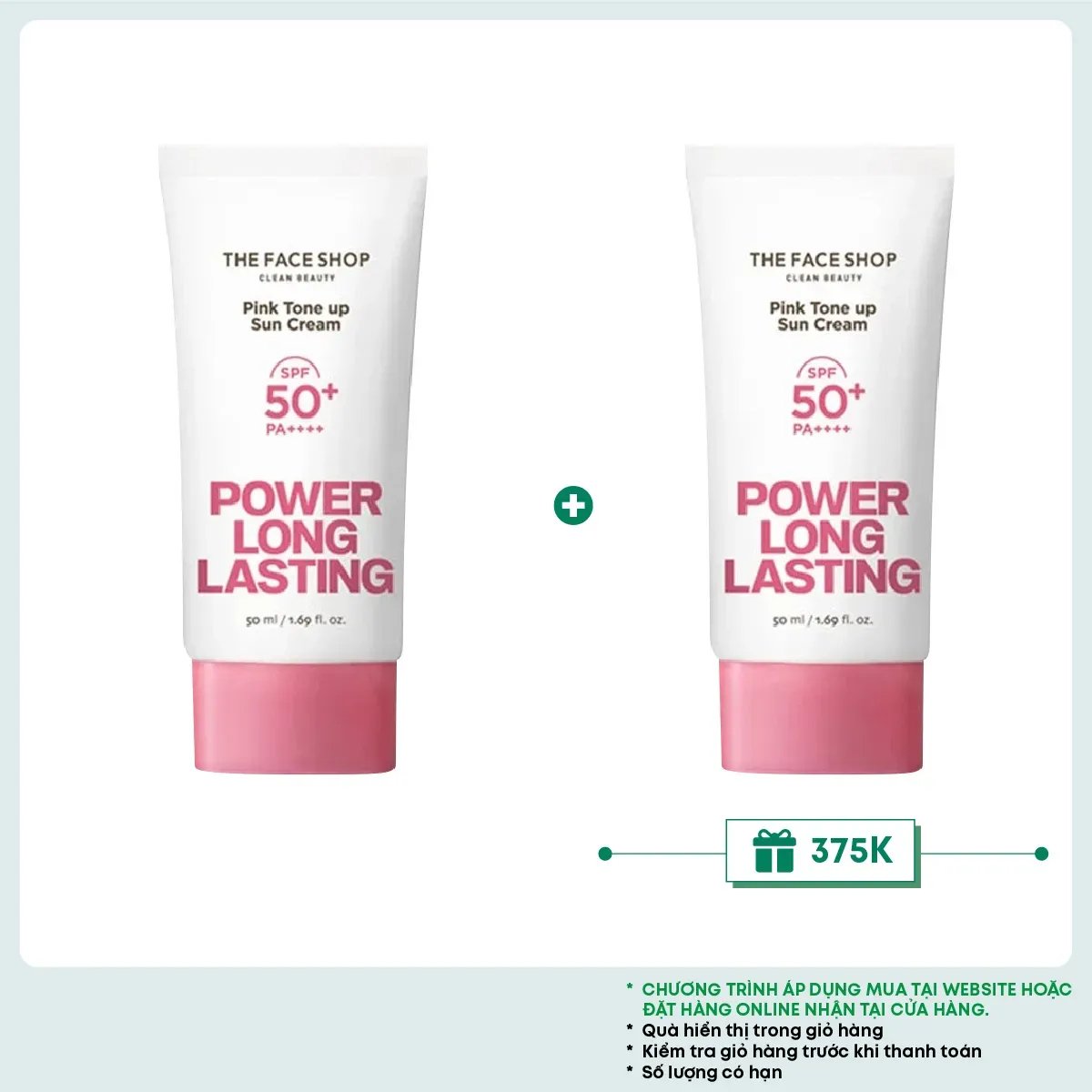 Kem Chống Nắng Nâng Tone Da Power Long Lasting Pink Tone Up Sun Cream Spf50+ Pa++++ 50ml