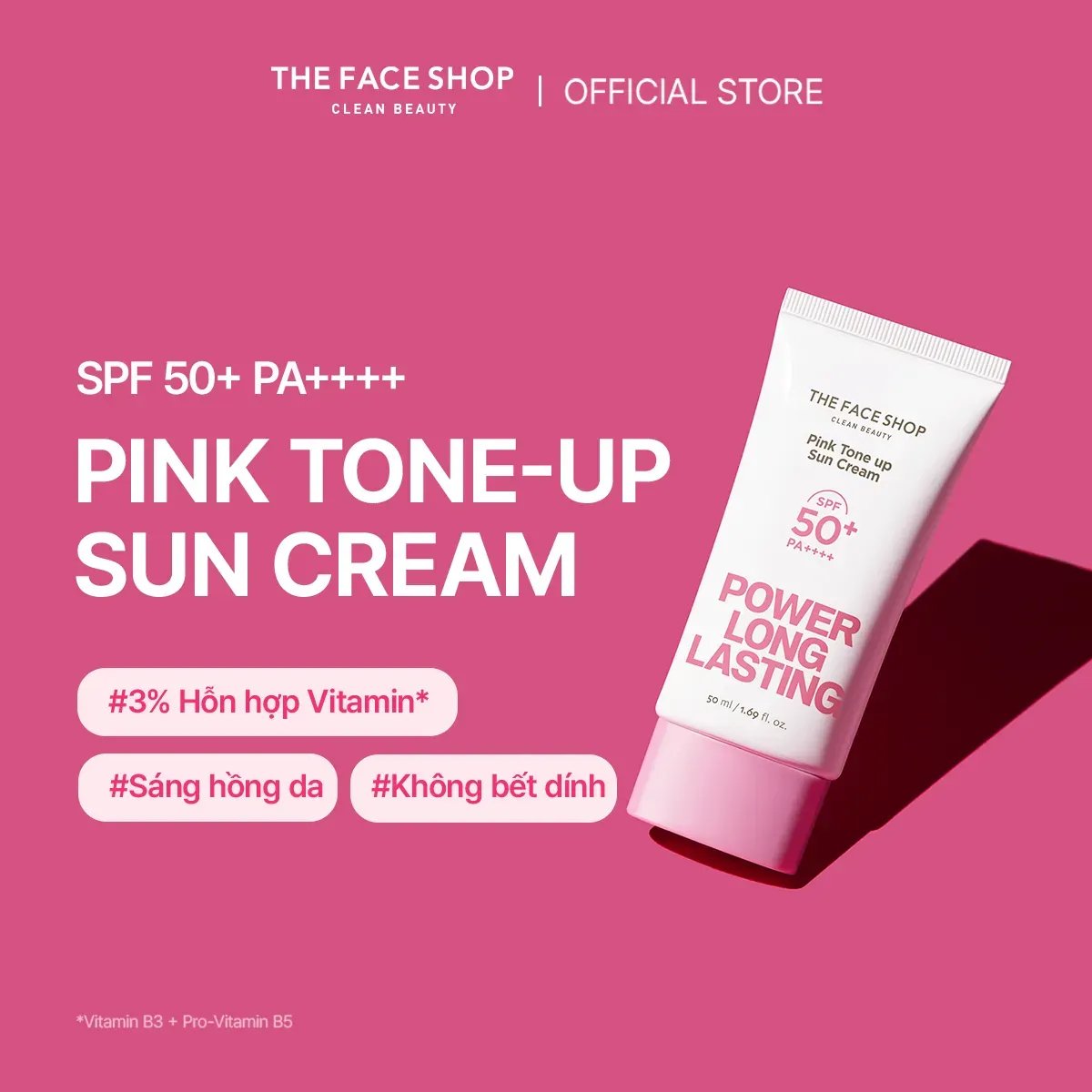 Kem Chống Nắng Nâng Tone Da Power Long Lasting Pink Tone Up Sun Cream Spf50+ Pa++++ 50ml