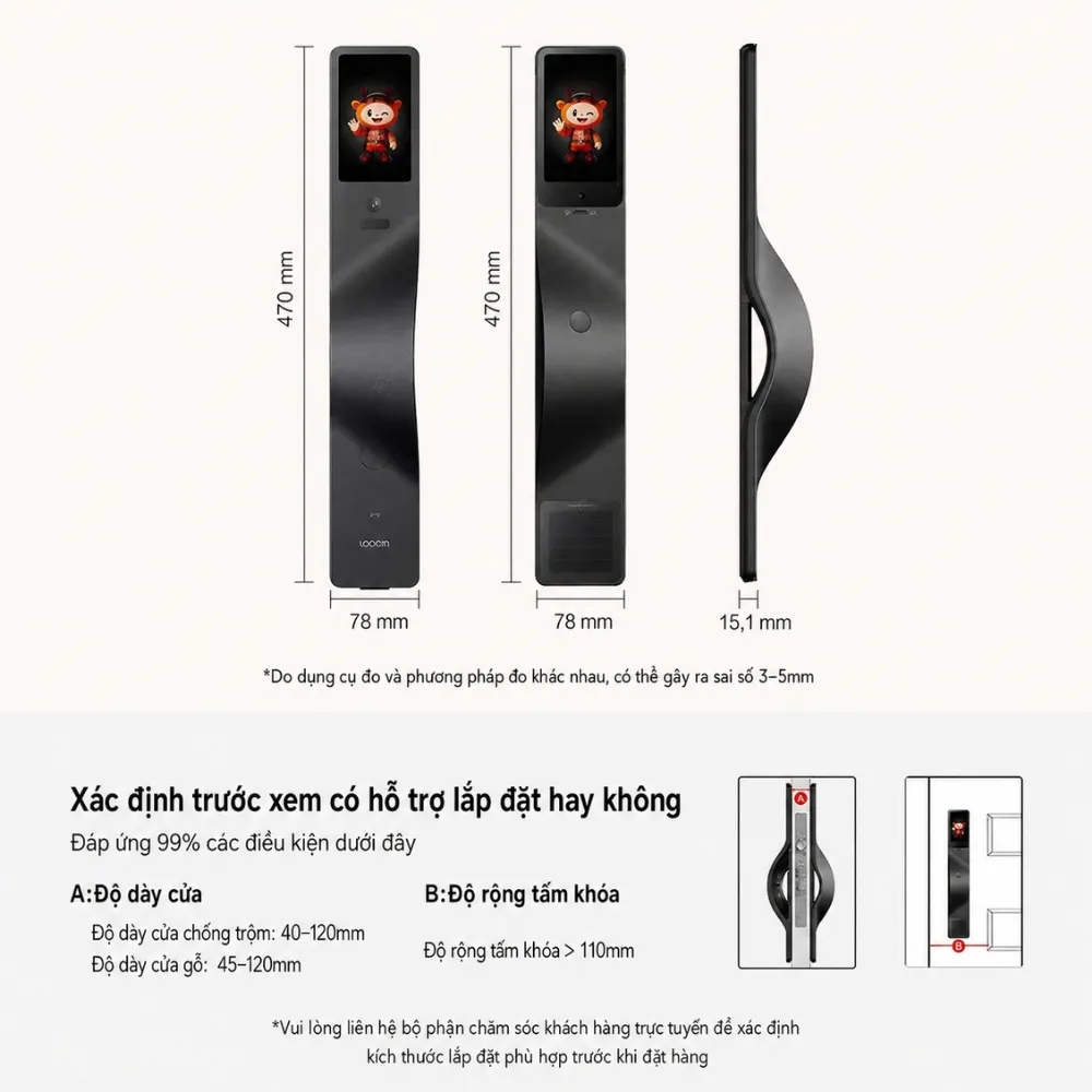 Khóa cửa thông minh nhận diện khuôn mặt Lockin V7 Max