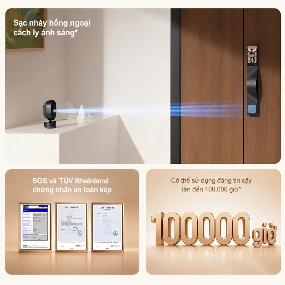 Khóa cửa thông minh nhận diện khuôn mặt Lockin V7 Max