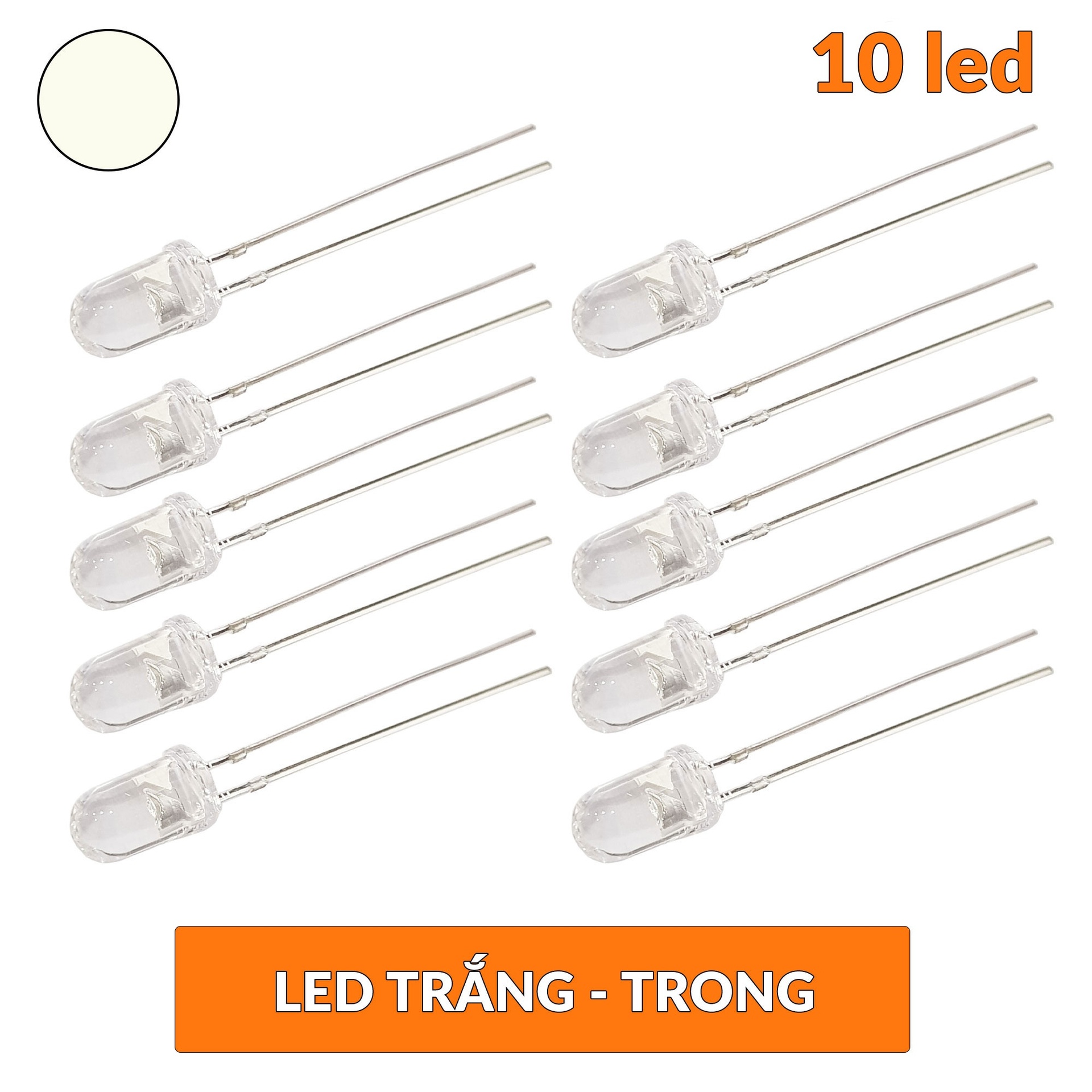 Led trong 5mm Tím nhạt (10 Led)