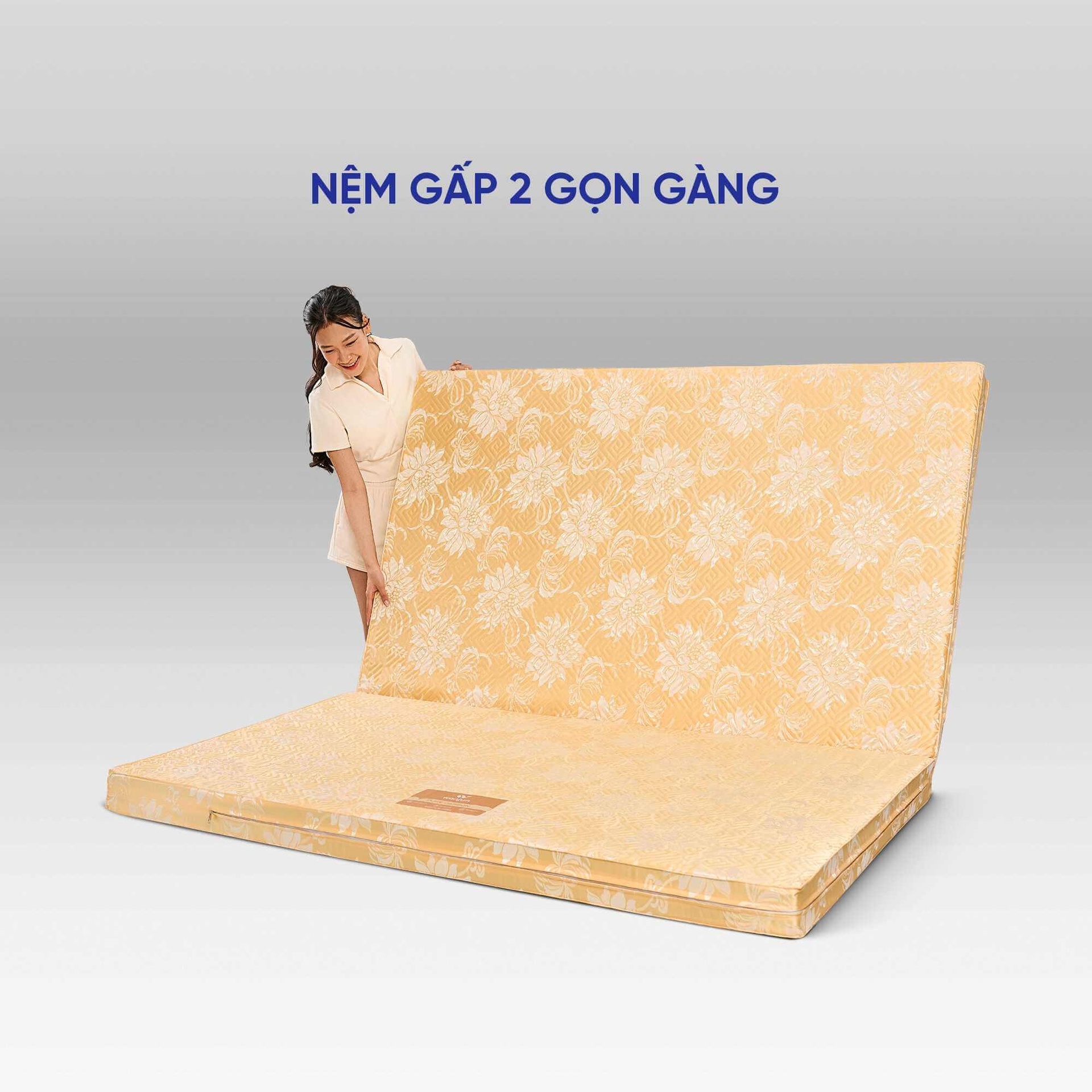 Nệm bông ép Wonjun Pure Carbon kháng khuẩn ưu việt dày 10cm gấp 2