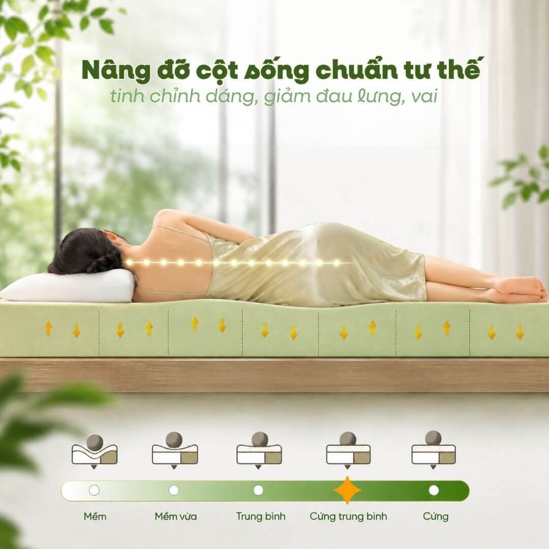 Nệm Gummi Signature – Công nghệ kép, nâng đỡ vượt trội, kháng khuẩn tối đa