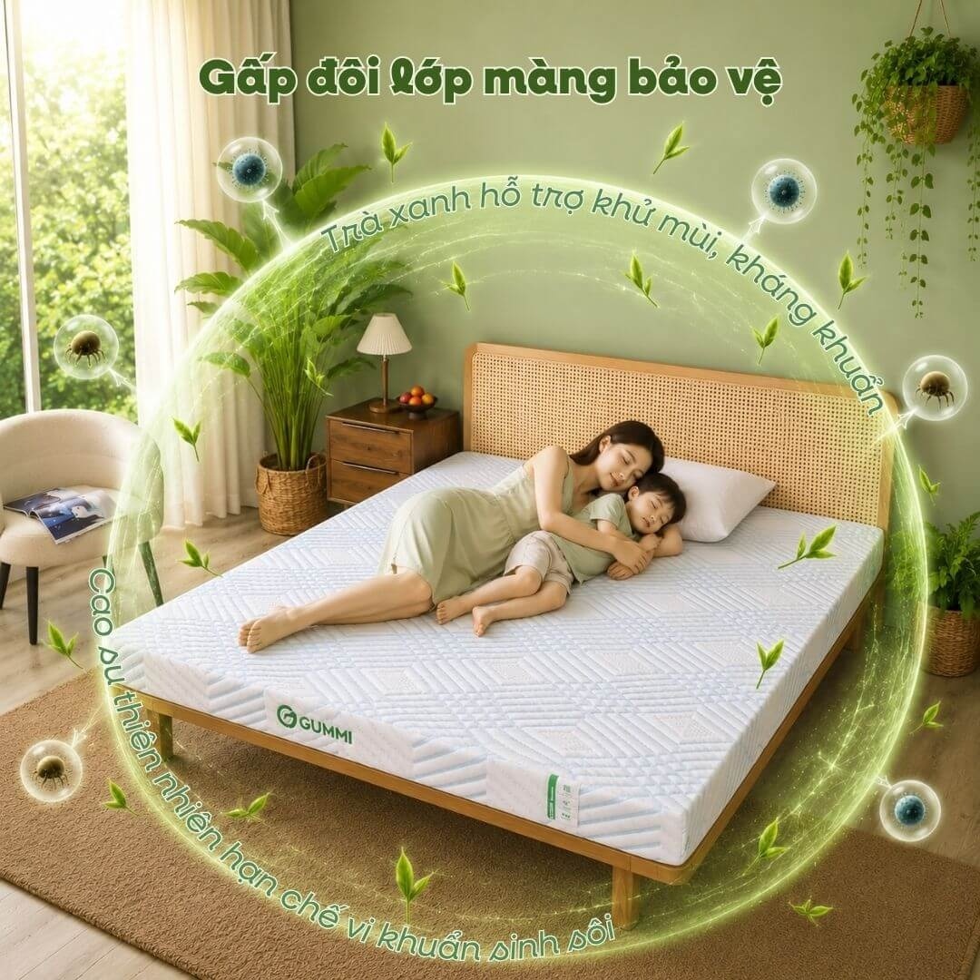 Nệm Gummi Signature – Công nghệ kép, nâng đỡ vượt trội, kháng khuẩn tối đa