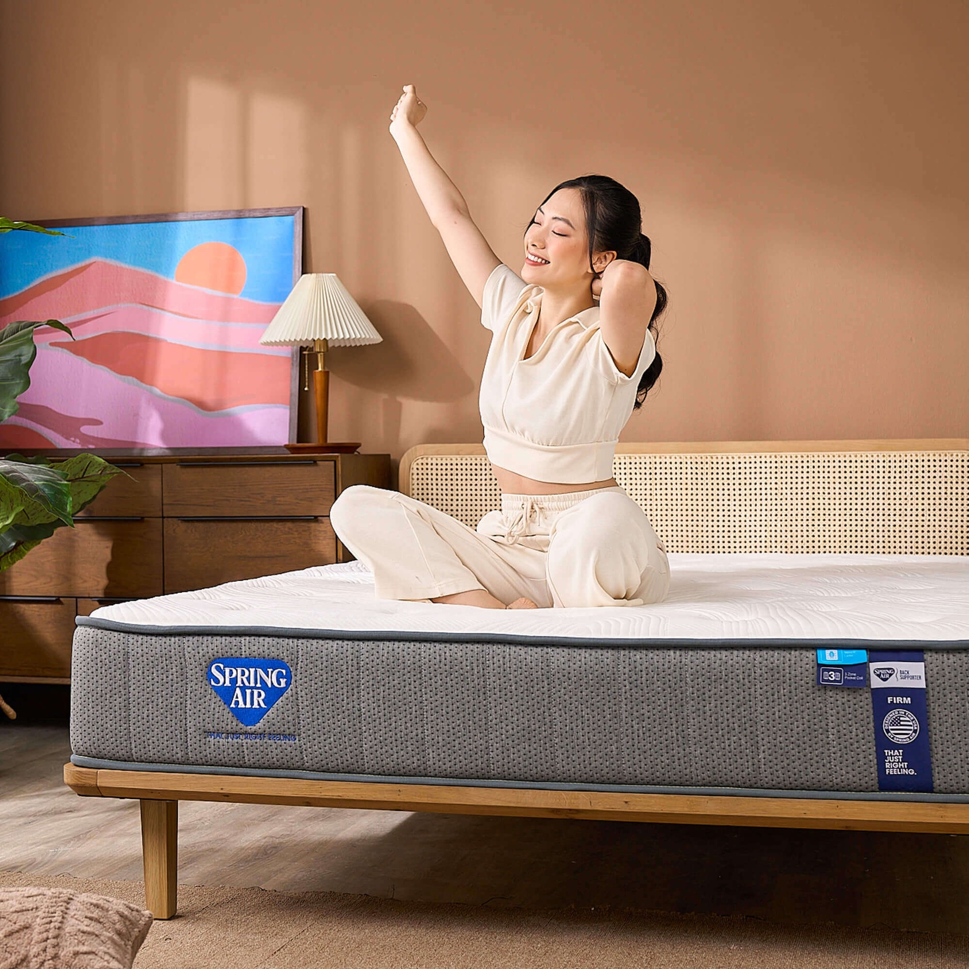Nệm lò xo Spring Air Back Supporter Firm hỗ trợ nâng đỡ dày 25cm