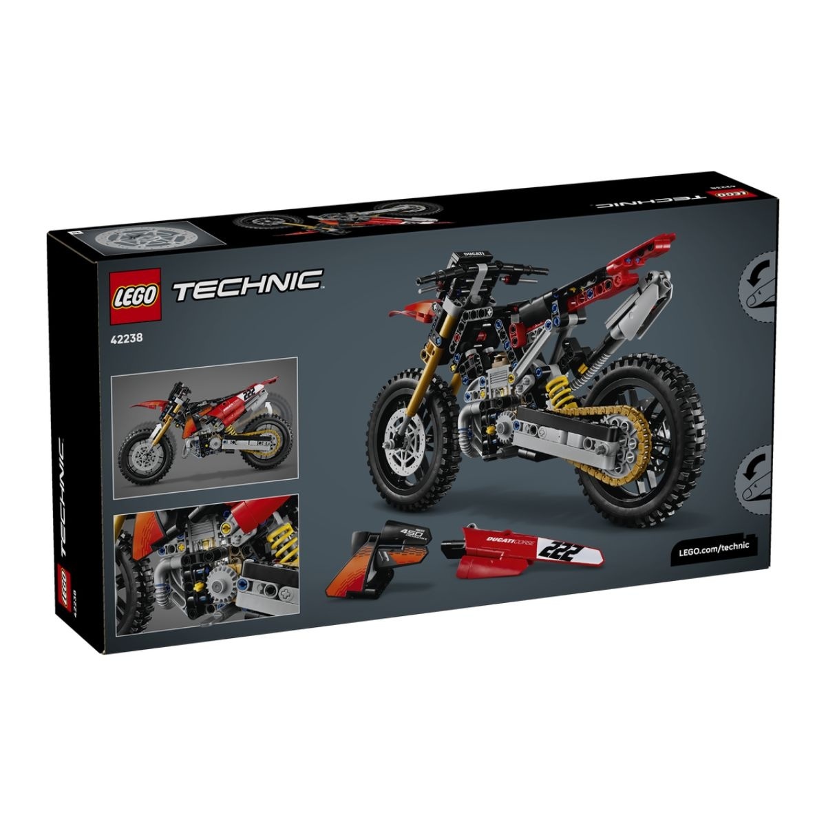 Đồ Chơi Lắp Ráp Mô Tô Ducati Desmo450 MX Factory LEGO TECHNIC 42238 (457 Chi Tiết)