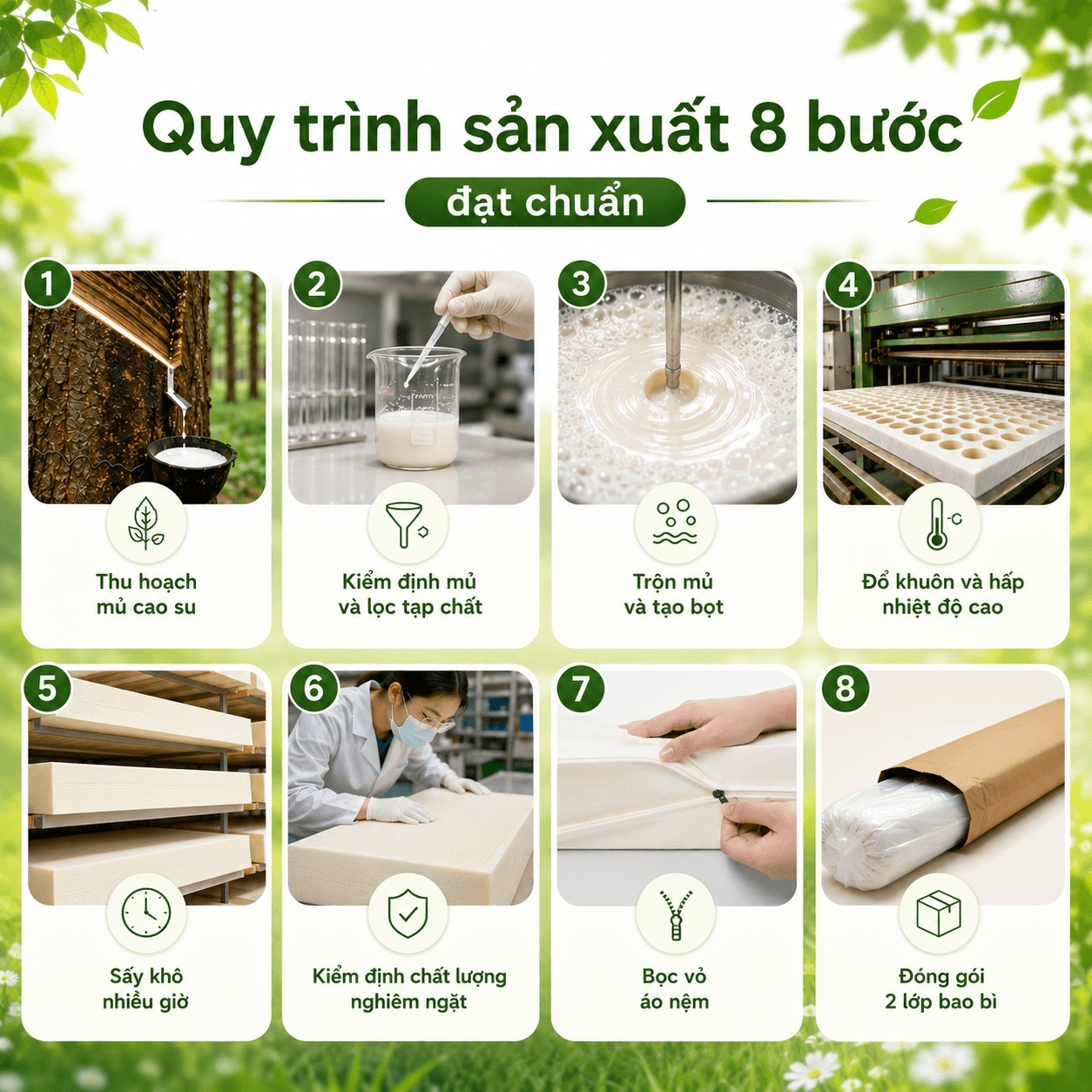 (Quà 8 món) Nệm cao su thiên nhiên Gummi Classic thế hệ mới dày 5/10/15cm