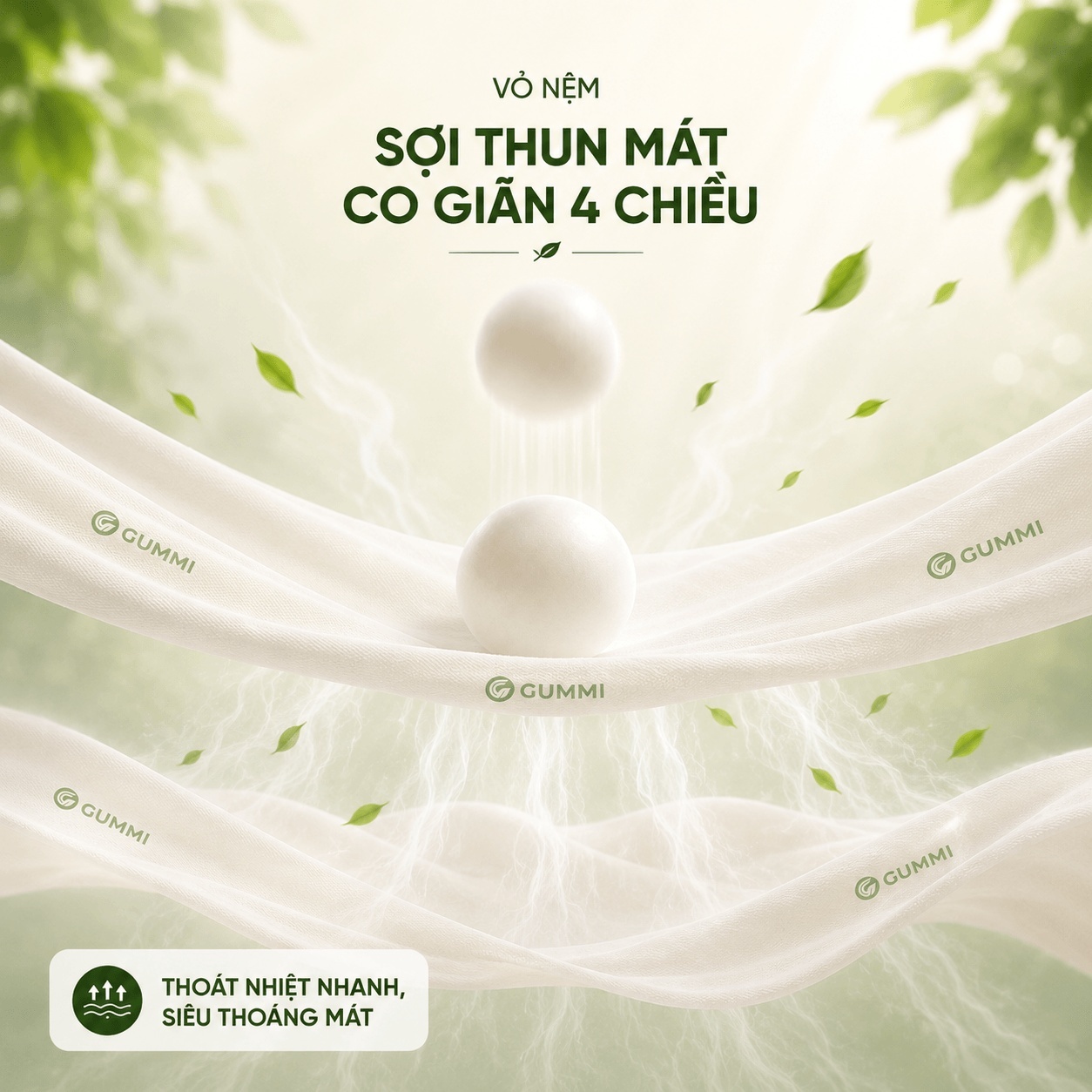(Quà 8 món) Nệm cao su thiên nhiên Gummi Classic thế hệ mới dày 5/10/15cm