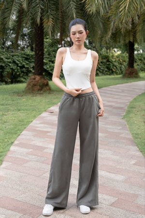 Quần dài nữ nỉ Reeta form suông ống rộng - A258