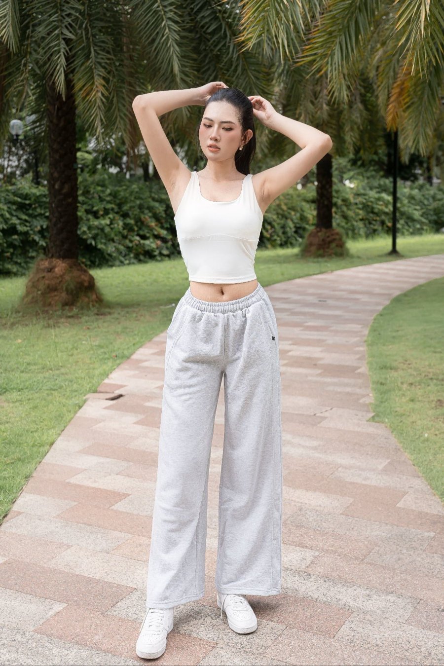 Quần dài nữ nỉ Reeta form suông ống rộng - A258