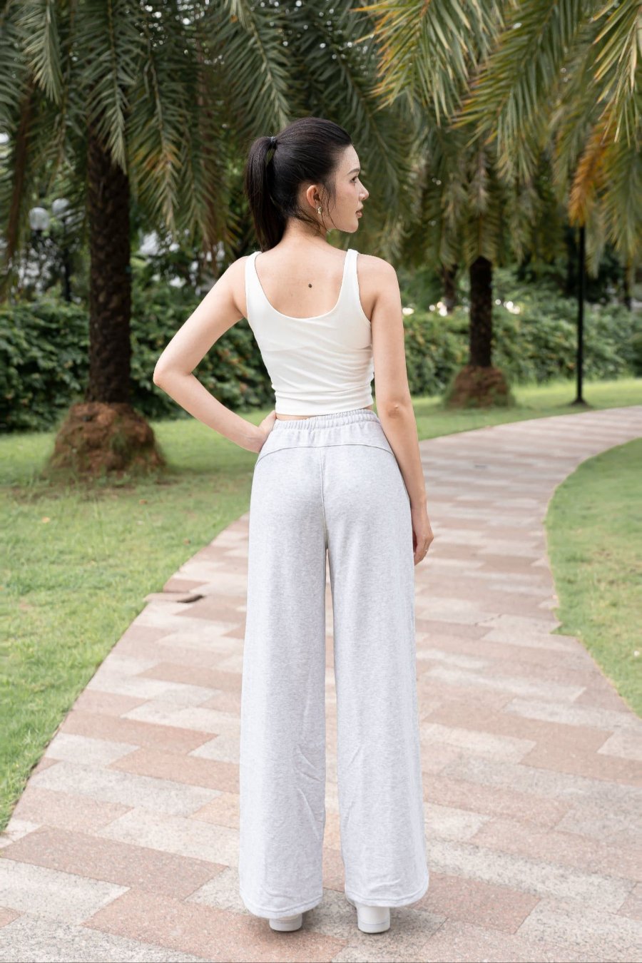 Quần dài nữ nỉ Reeta form suông ống rộng - A258
