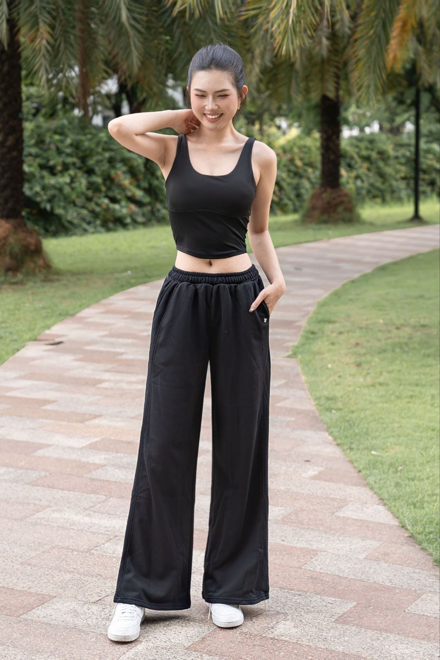 Quần dài nữ nỉ Reeta form suông ống rộng - A258