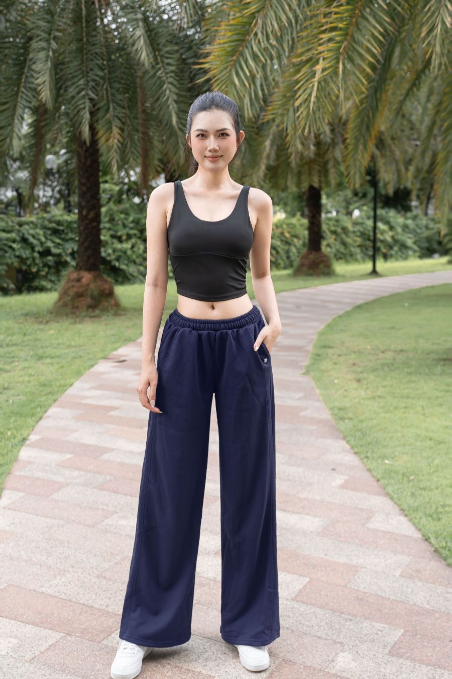 Quần dài nữ nỉ Reeta form suông ống rộng - A258