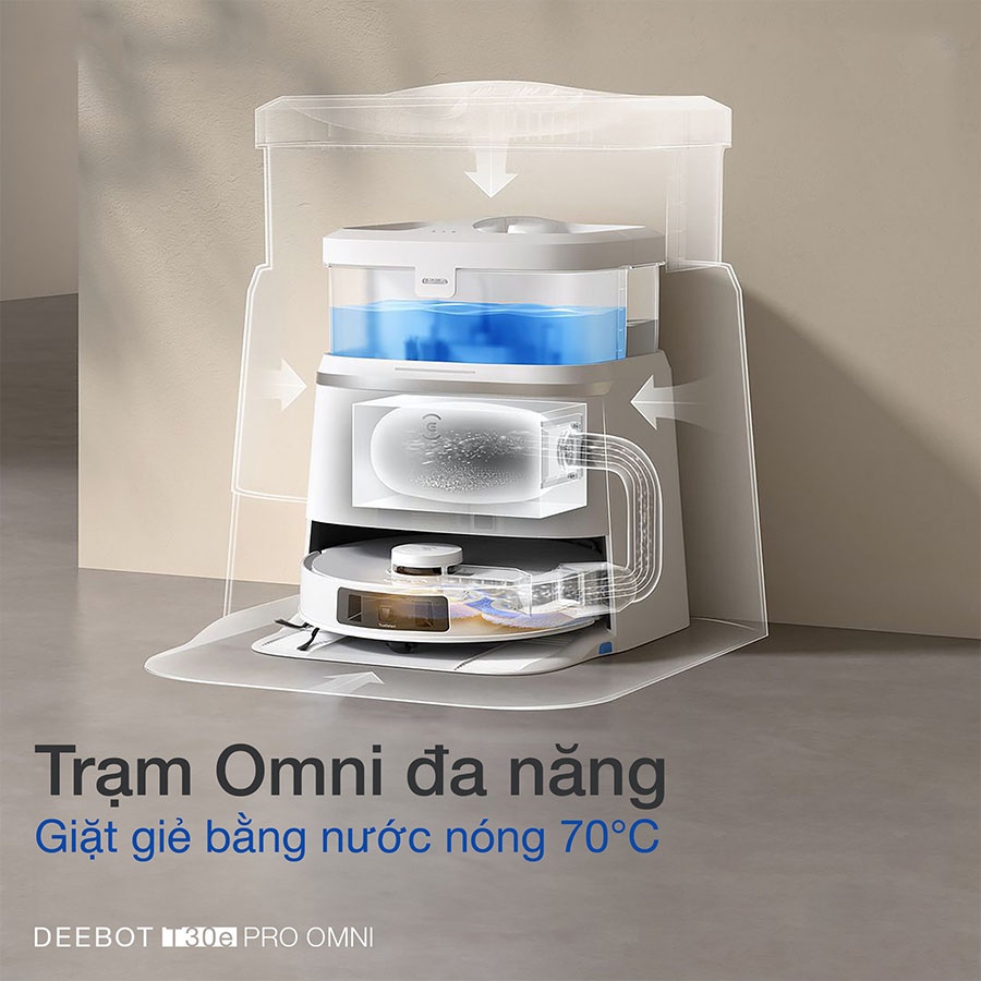 Robot Hút Bụi Thông Minh Ecovacs T30e Pro Omni Màu Trắng