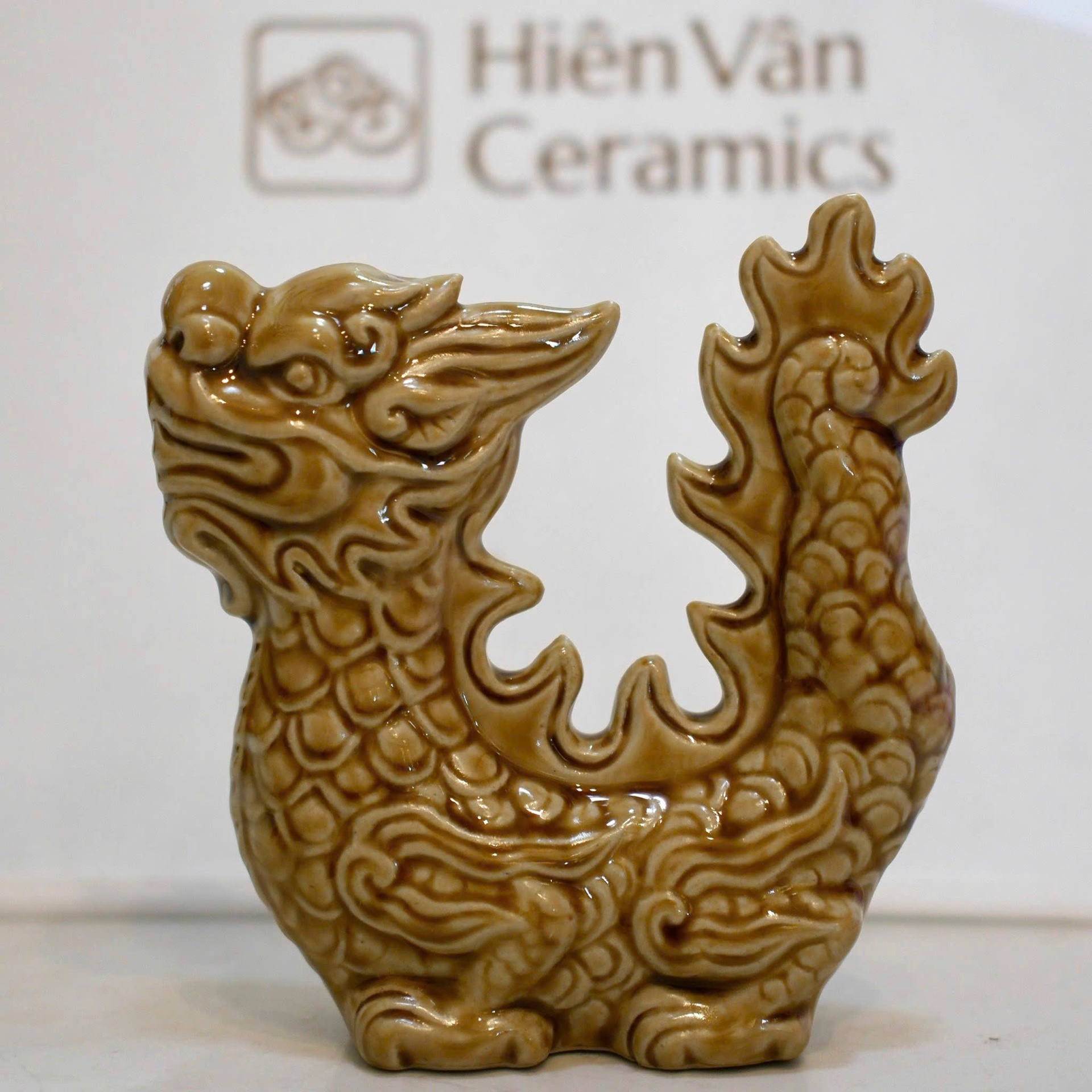 Rồng gốm Hiên Vân (12.5x13x4.5cm)