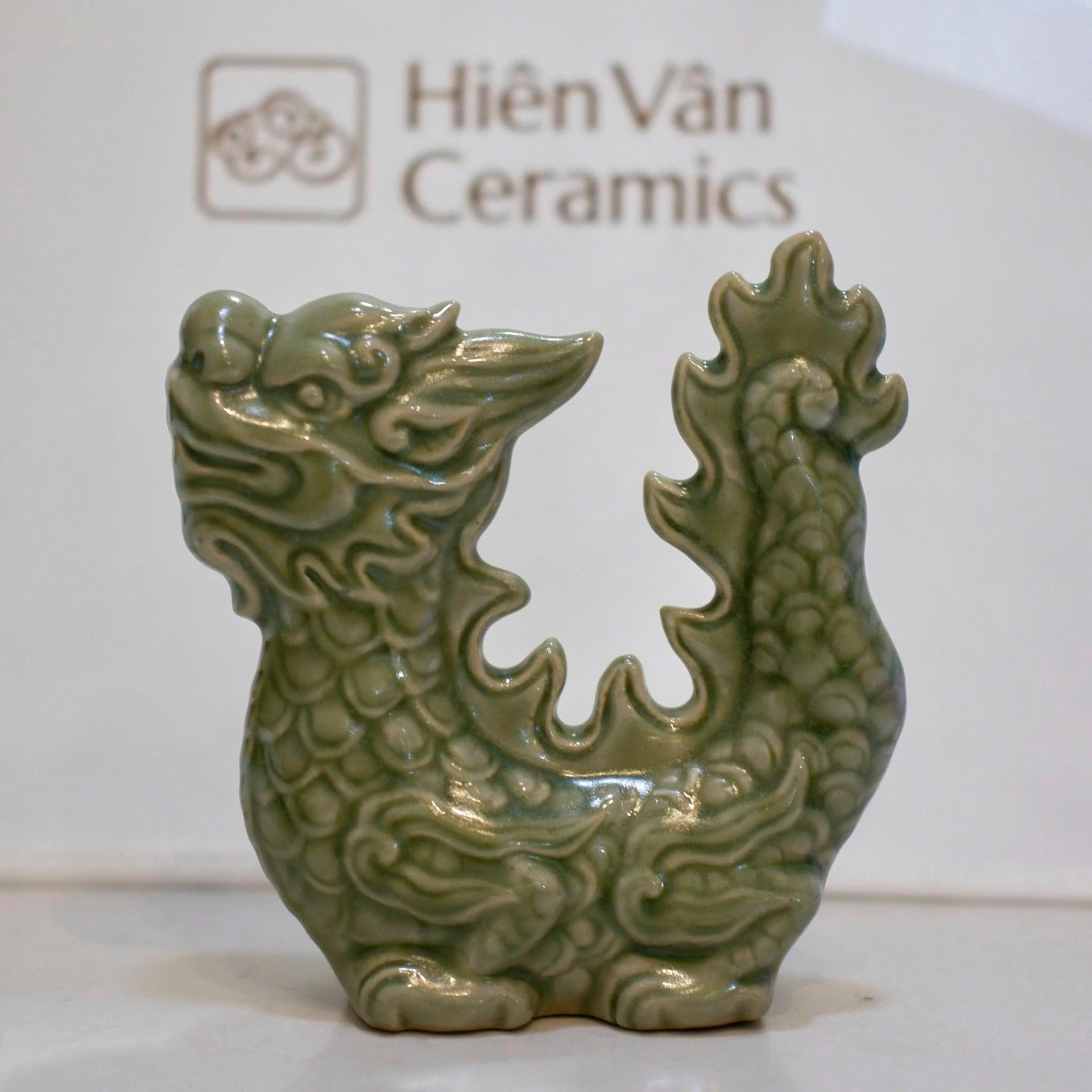 Rồng gốm Hiên Vân (12.5x13x4.5cm)