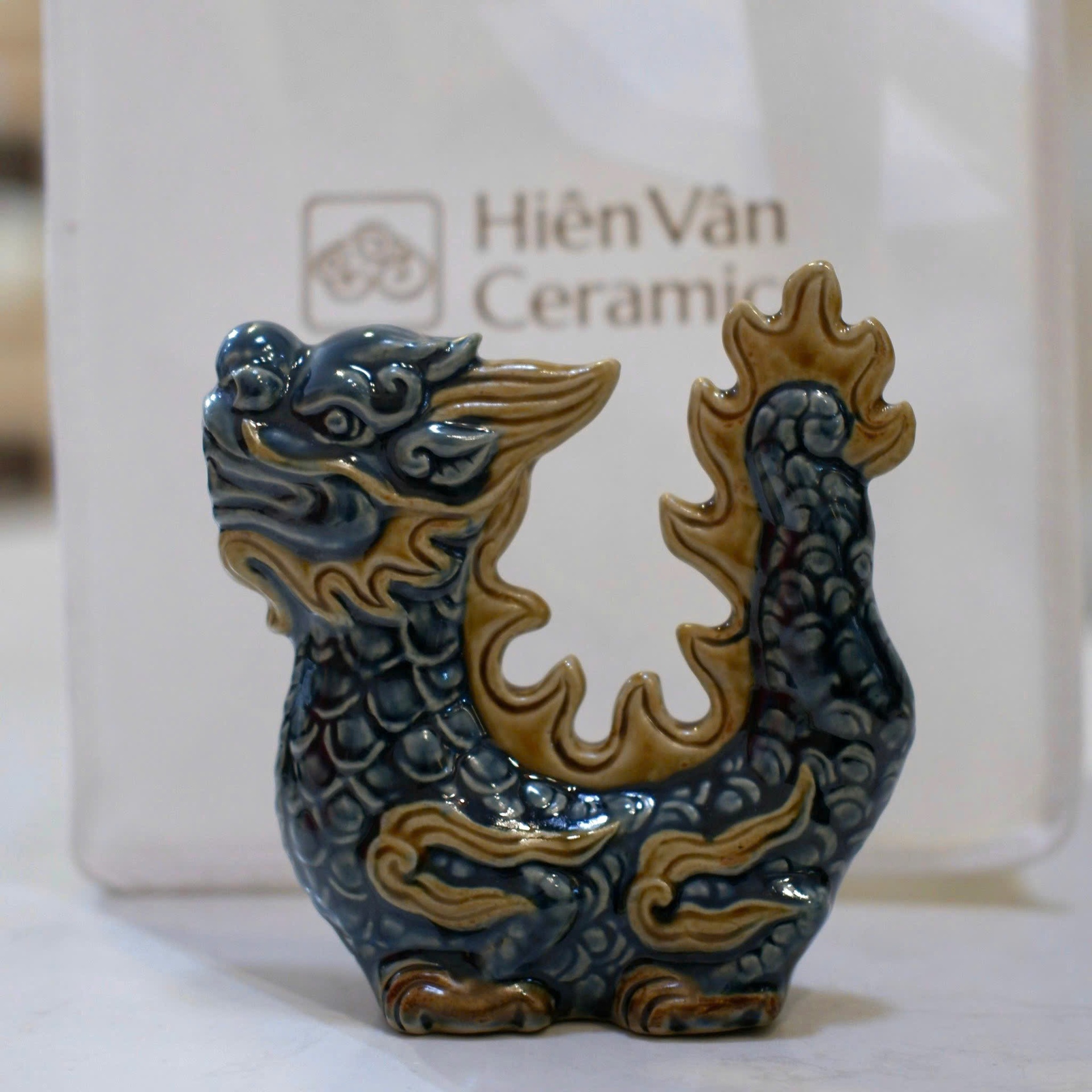 Rồng gốm Hiên Vân (12.5x13x4.5cm)