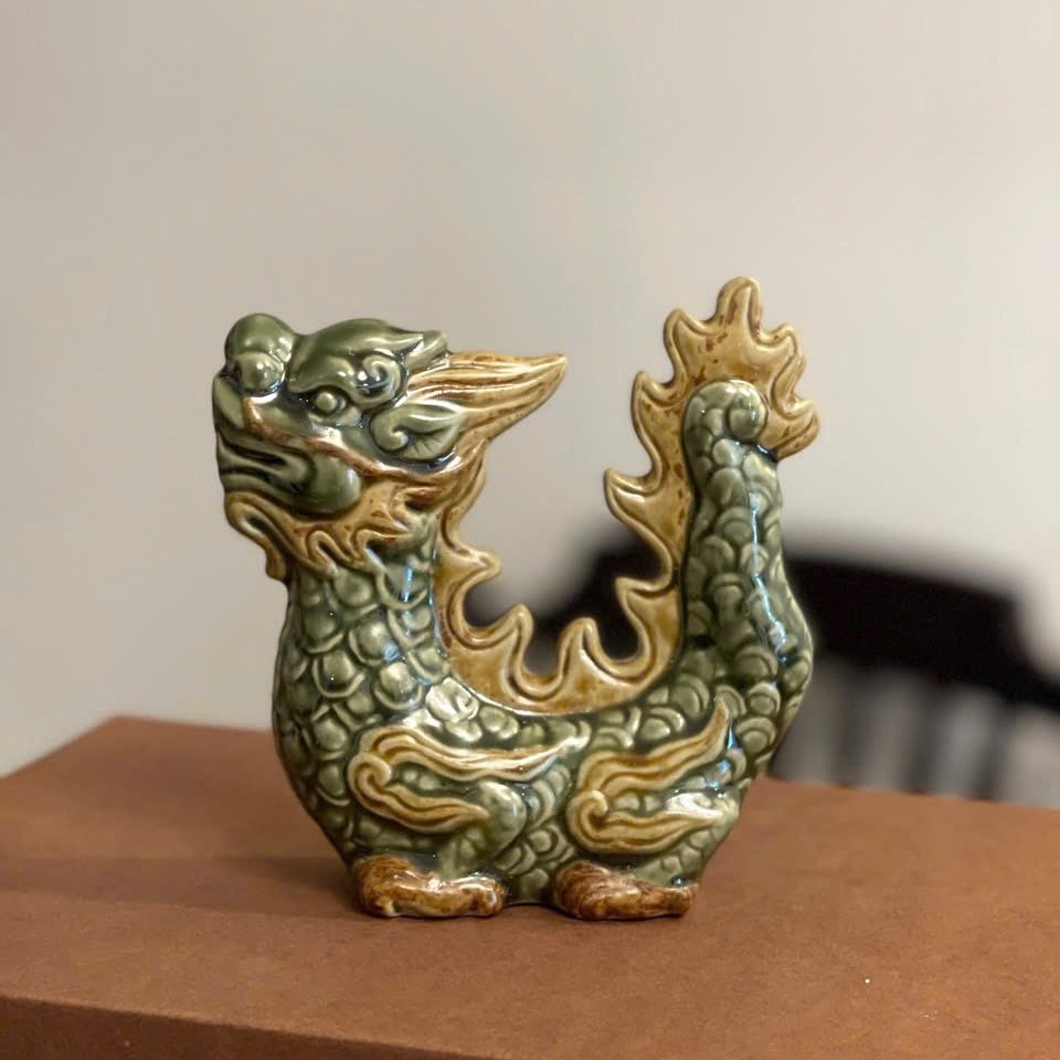 Rồng gốm Hiên Vân (12.5x13x4.5cm)