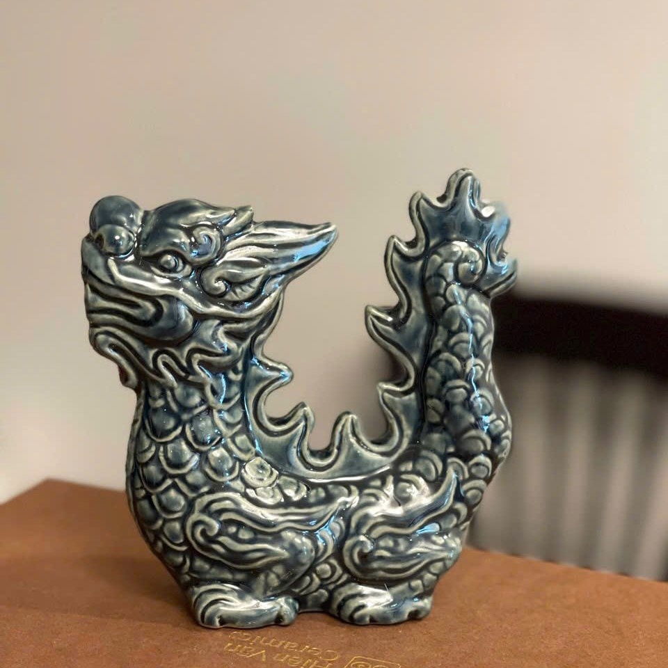 Rồng gốm Hiên Vân (12.5x13x4.5cm)