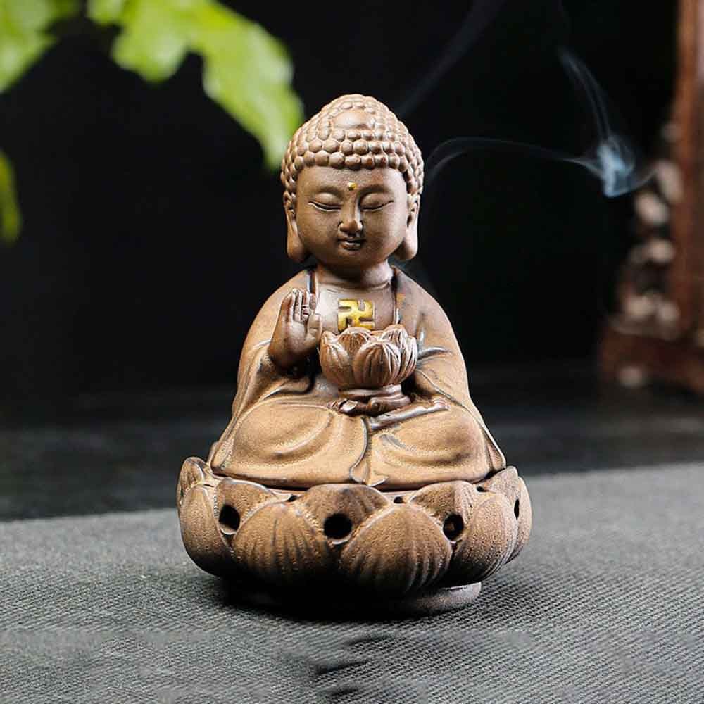 Thác khói trầm hương đĩa tròn hình phật