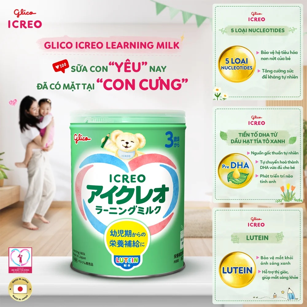 Thực phẩm bổ sung Icreo Learning Milk số 3 820g