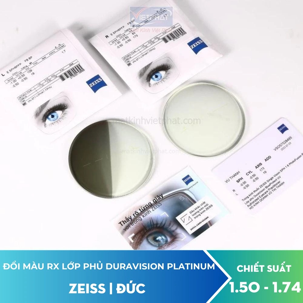 Tròng đánh đổi màu ZEISS Single Vision PhotoFusion Pioneer