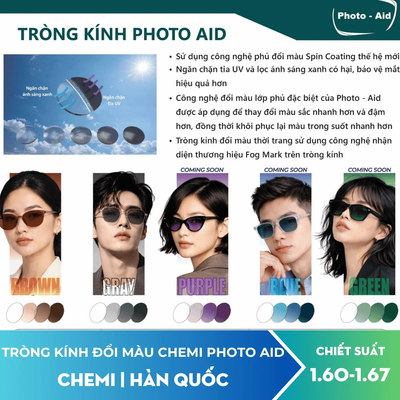 Tròng kính đổi màu Chemi Photo Aid