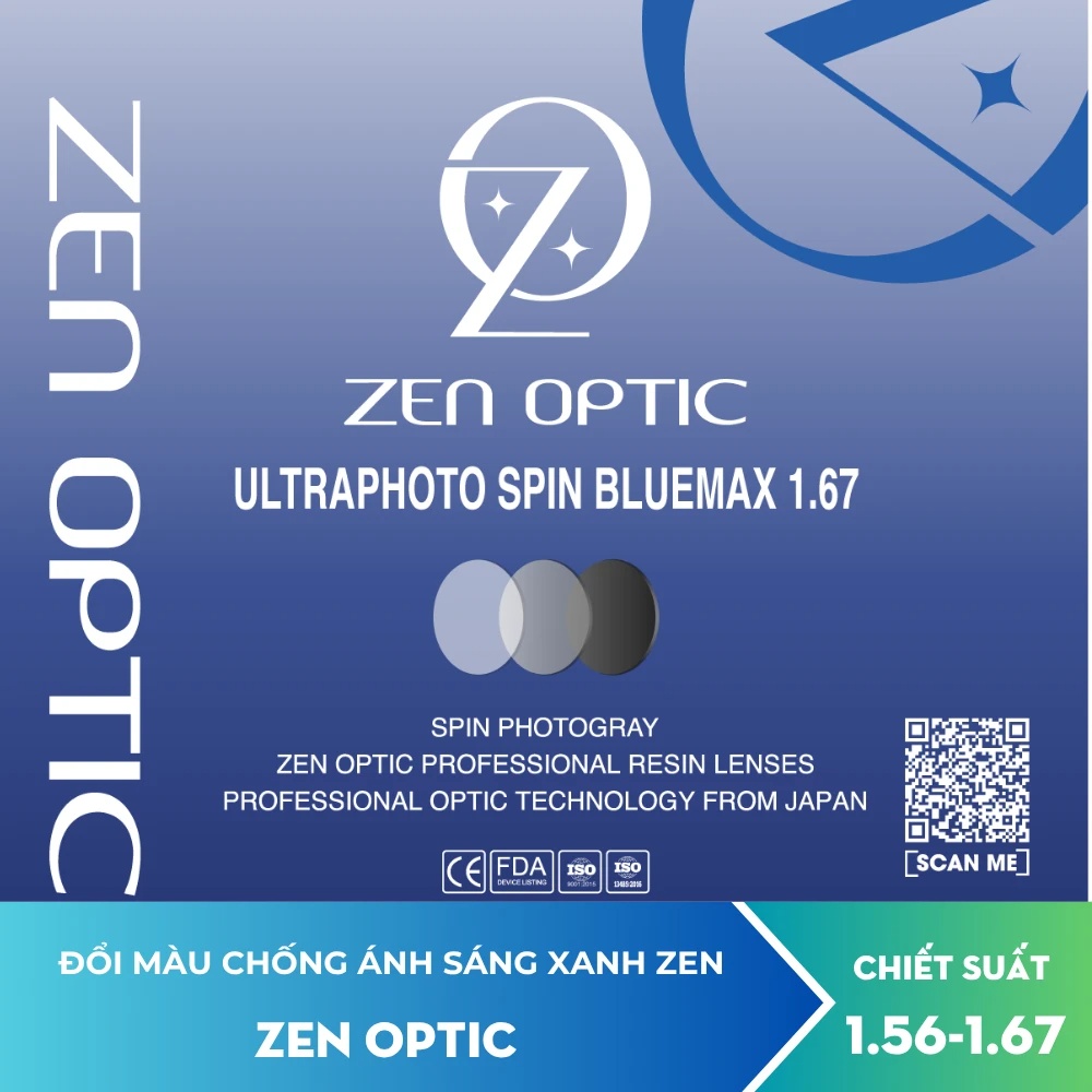 Tròng Kính ZEN OPTIC Ultraphoto Spin BlueMax