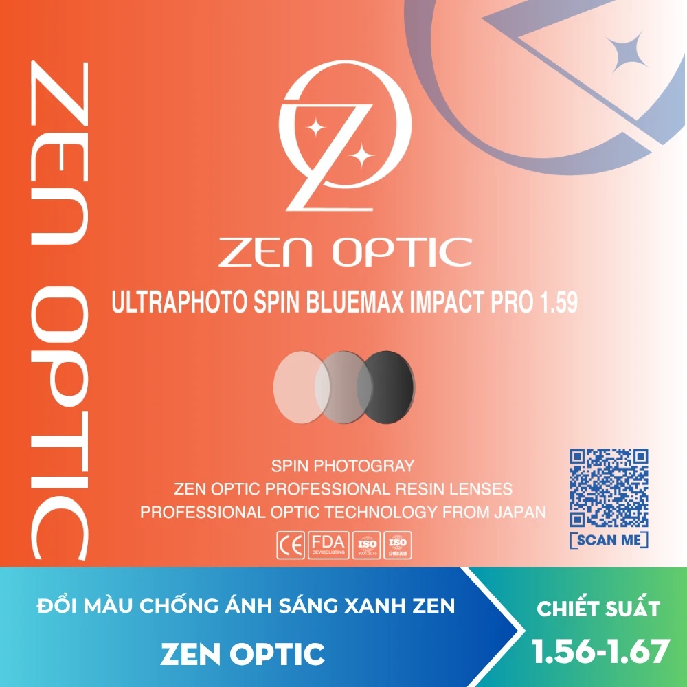 Tròng Kính ZEN OPTIC Ultraphoto Spin BlueMax